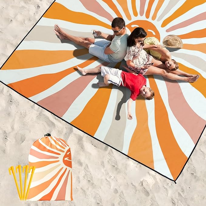 HIHOHO Beach Blanket Waterproof Sandproof Extra Large Beach Mat 79" X - Image 6