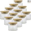 4 oz Mini Glass Jars with Airtight Bamboo Lids 12 pack, Decorative Small Food by LINGSHINE