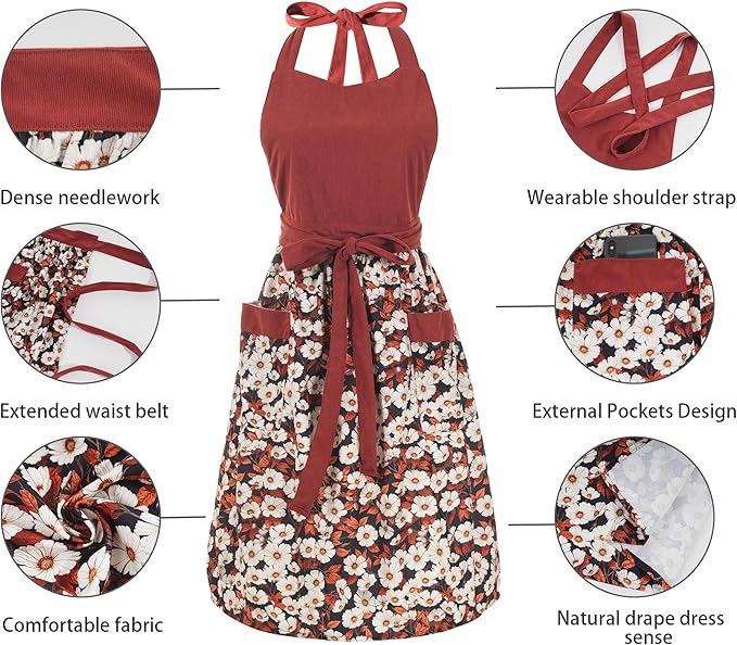 Cute Floral Aprons for Women - Image 5