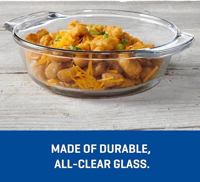 Anchor Hocking 3 Pc. 2 Qt. Oven Basics Casserole Dish w/Mineral Blue TrueFit™ - Image 2
