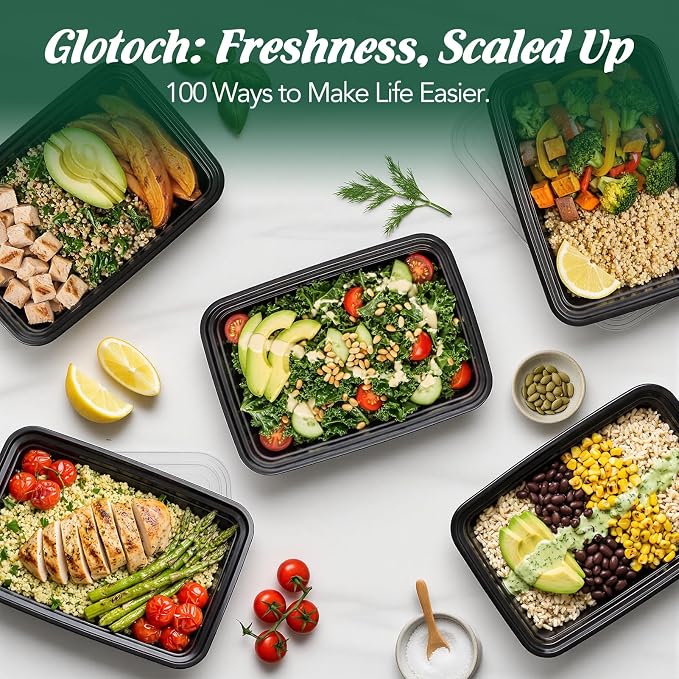 Glotoch Meal Prep Containers 32oz 100 Pack - Image 3