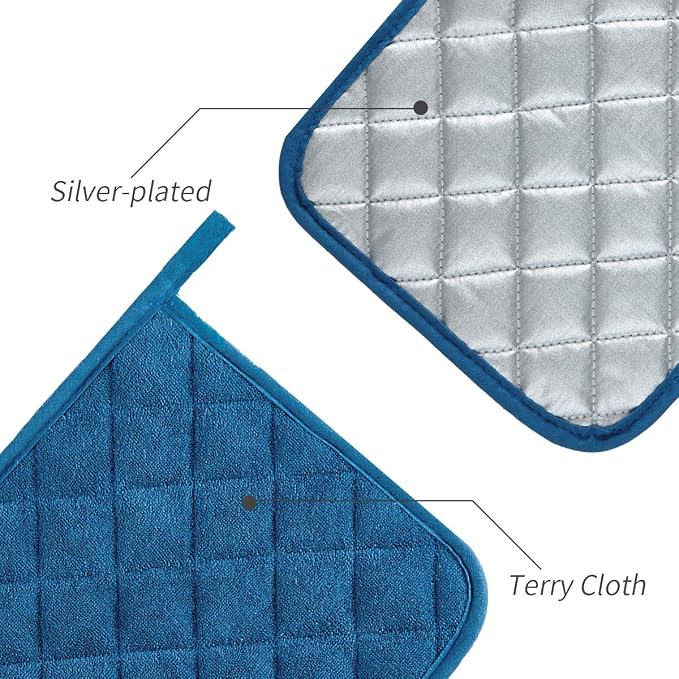 Joyhalo 4 Pack Pot Holders for Kitchen, Cotton Oven Holder - Image 3