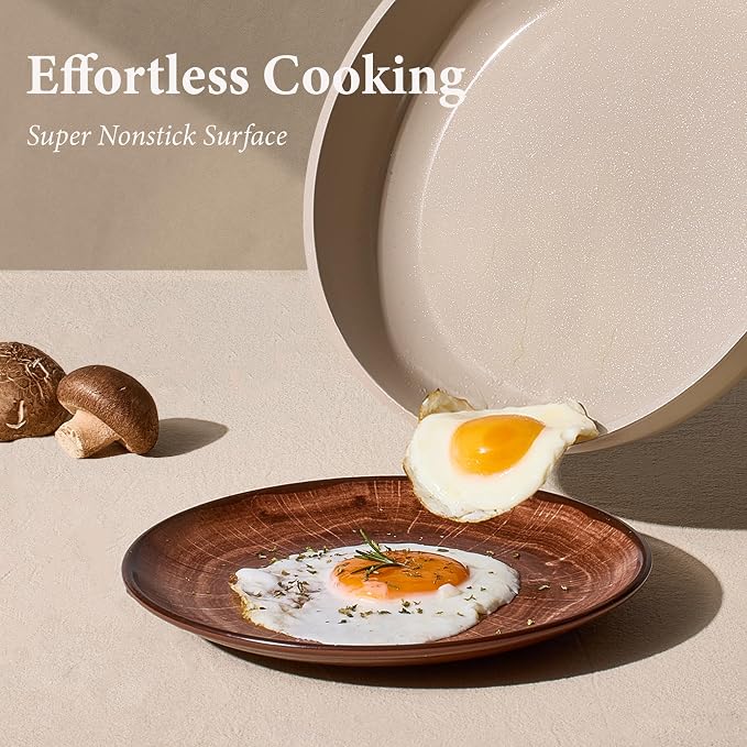CAROTE Ceramic Cookware Set Nonstick, Non-Toxic & PFAS-Free, Dishwasher - Image 3