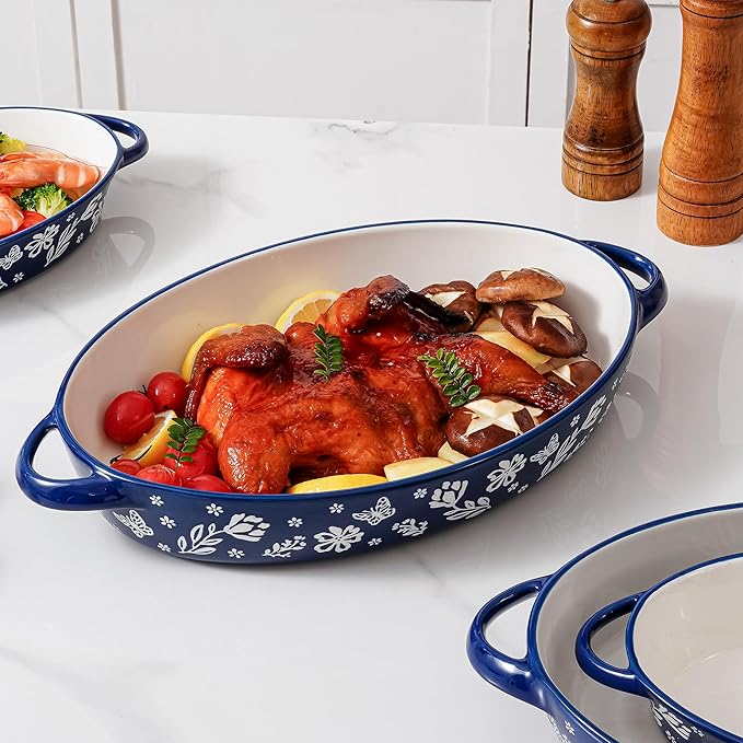Baking Dish Casserole Dish Ceramic Au Gratin Baking Dish Lasagna Pan Oval - Image 5