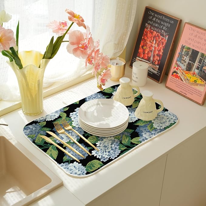 Spring Floral Dish Drying Mat 18x24 Inches - Image 5