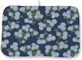 Navy Blue Dish Drying Mat 18x24 Inch Blue Green Vintage Floral Hydrangea Flower by DAFENA