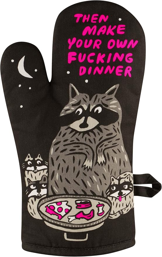 Blue Q Then Make Your Own Dinner Funny Oven Mitts by BlueQ