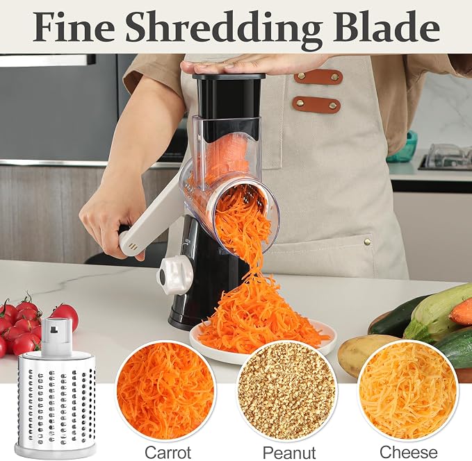 Cambom 5 in 1 Rotary Cheese Grater Hand Crank Cheese Shredder - Image 6