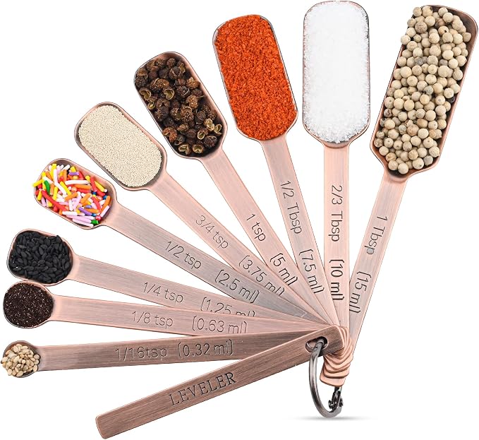 Measuring Cups and Spoons Set, Copper Measuring Cups and Spoons Set - Image 4