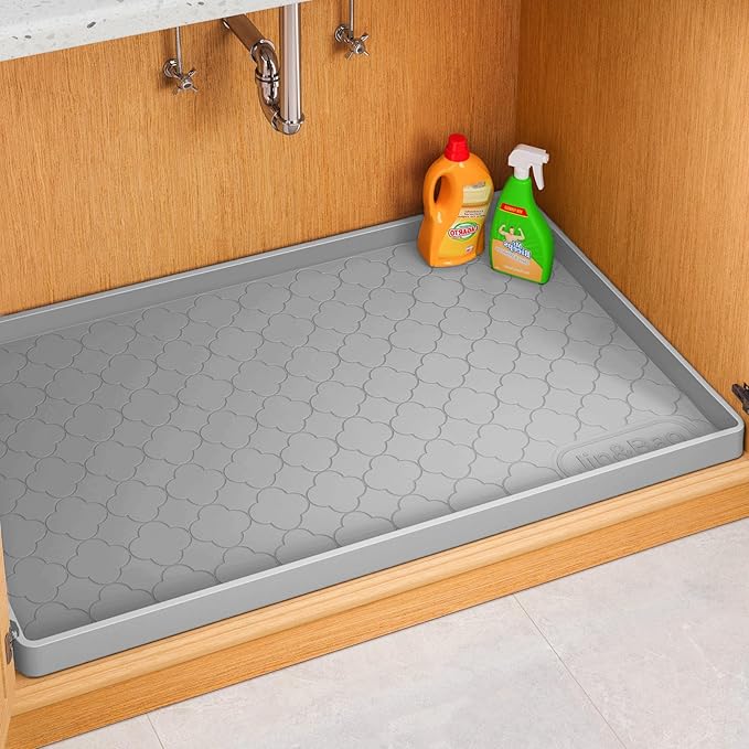 Jin&Bao Waterproof Under Sink Mat 37" x 22", Thick Silicone Mat Cabinet by Jin%26Bao