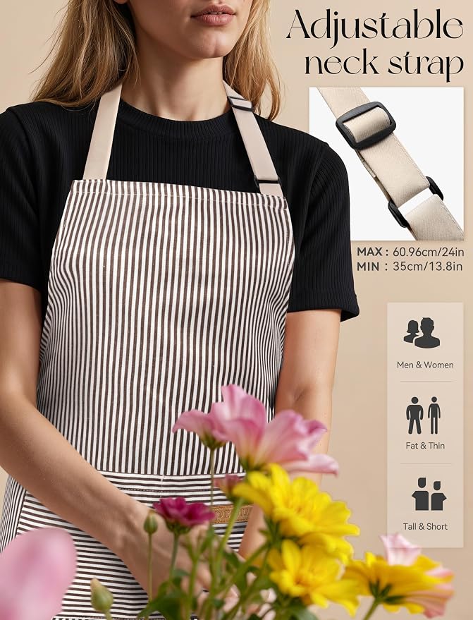 2 Pack Kitchen Cooking Aprons, Soft Aprons - Image 7