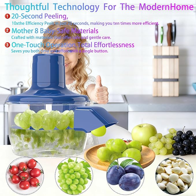 Automatic Grape Peeler Machine, Electric Peeling Skin Remover Tool - Image 4