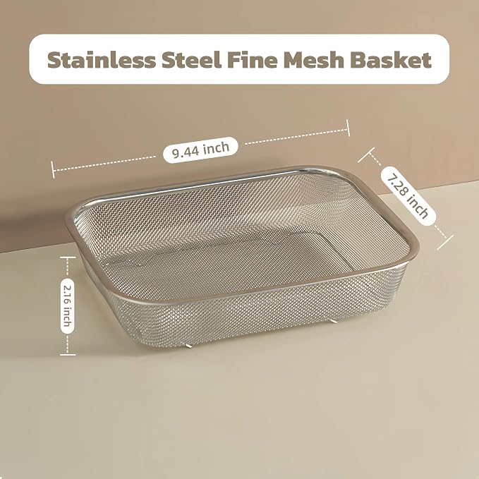 18/8 Stainless Steel Fine Mesh Strainer Basket - Image 2