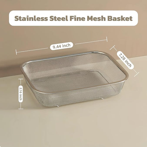 18/8 Stainless Steel Fine Mesh Strainer Basket - Image 2