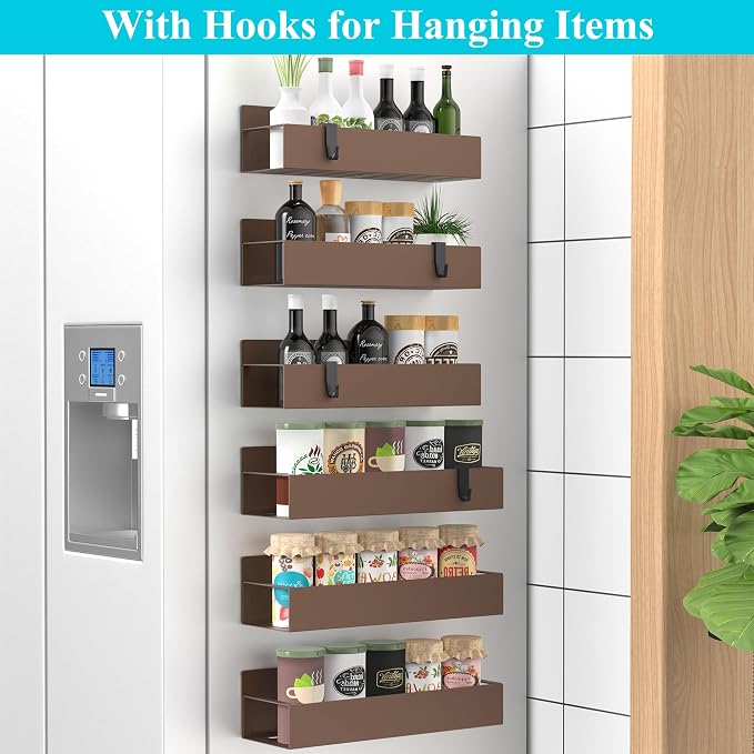 HuggieGems 6 Pack Magnetic Spice Storage Rack Organizer - Image 2