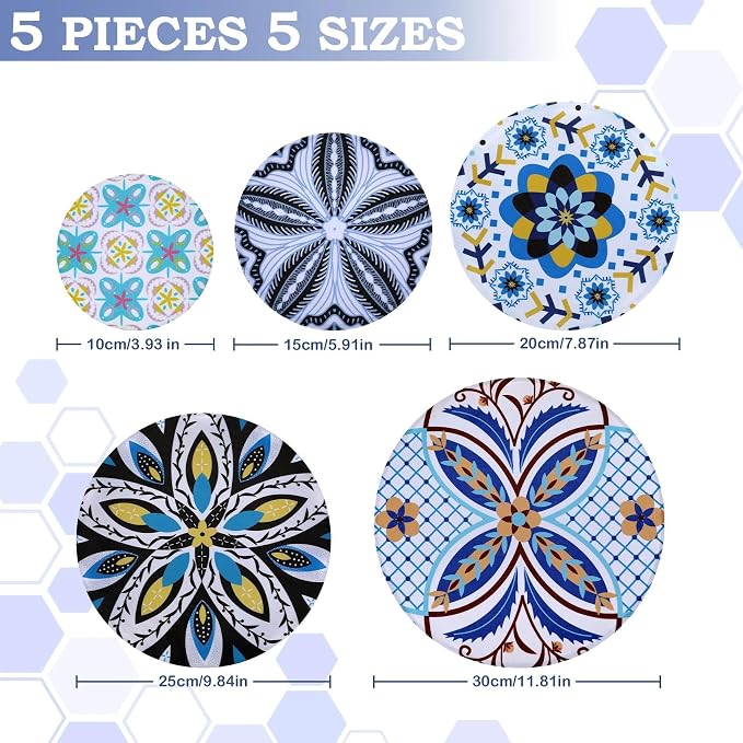 5-Size Reusable Beeswax Bowl Covers - Image 2