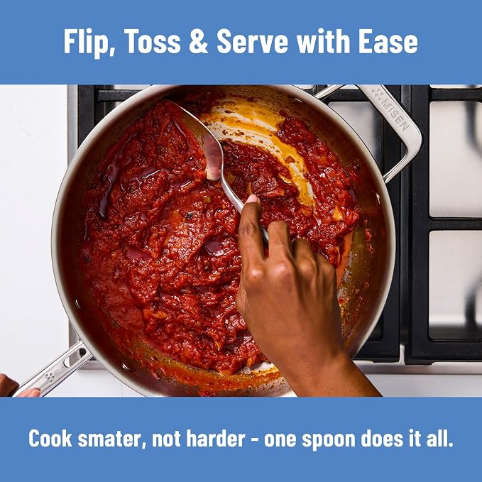 Misen Scraper Chef Spoon – Stainless Steel Cooking Spoon and Spatula Hybrid - Image 5