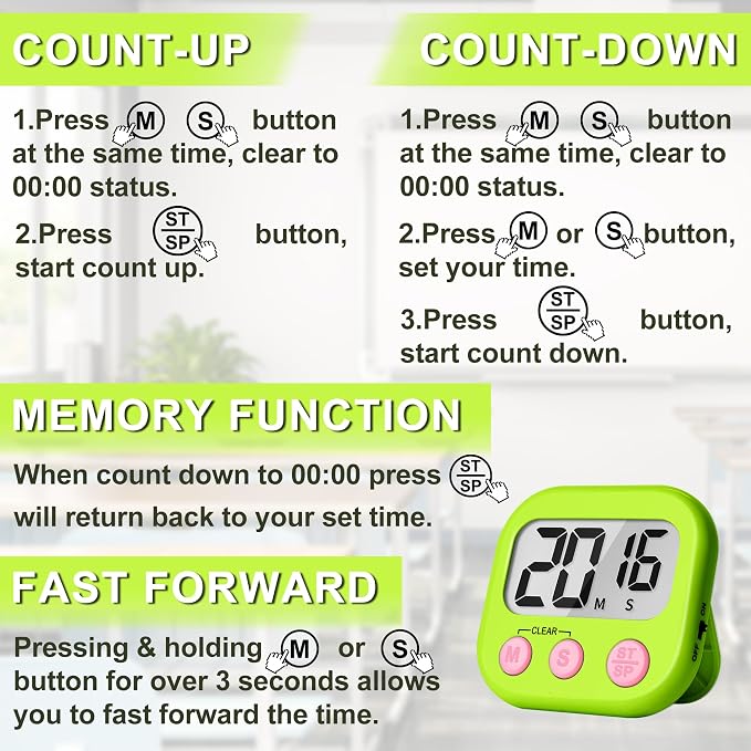 ZILLEEN Classroom Timer for Kids Teachers 2 Pack Digital Timers - Image 8