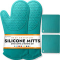 BPA-Free Soft Silicone 4 Piece Oven Mitts & Trivets Set by HOMWE