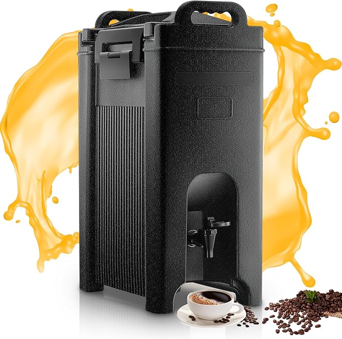 Insulated Beverage Dispenser 5 Gal, Commercial Hot/Cold Drink Dispenser by HOME