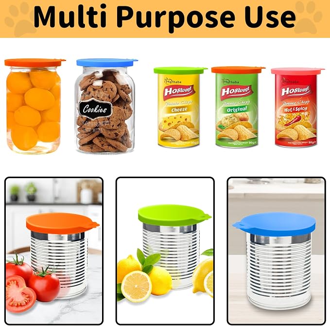 Lydia's Deal 4 Pack Universal Pet Food Can Covers, Silicone Lids - Image 5