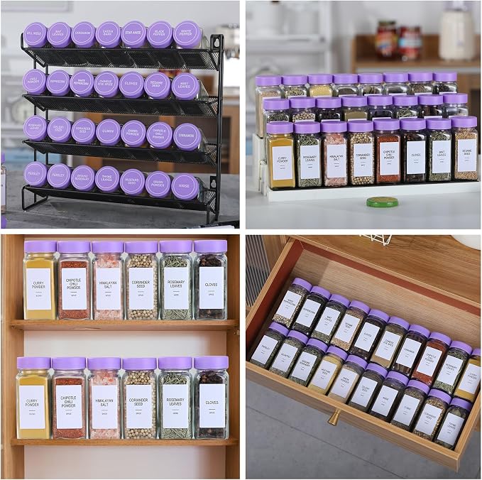 48 Glass Spice Jars with Labels, Spice Jar Set, 4oz Spice Containers, Seasoning - Image 6