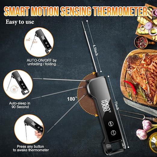 Digital Meat Thermometer with ±0.5℉ Precision, Fast Reading Waterproof Food - Image 5