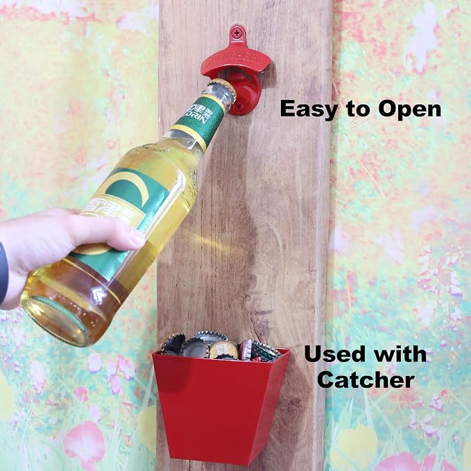 15 PCS Red Wall Mounted Beer Bottle Opener Rustproof, Bulk Soda Cap Opener - Image 3