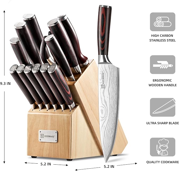 KEEMAKE 14-Piece Knife Set - Image 8
