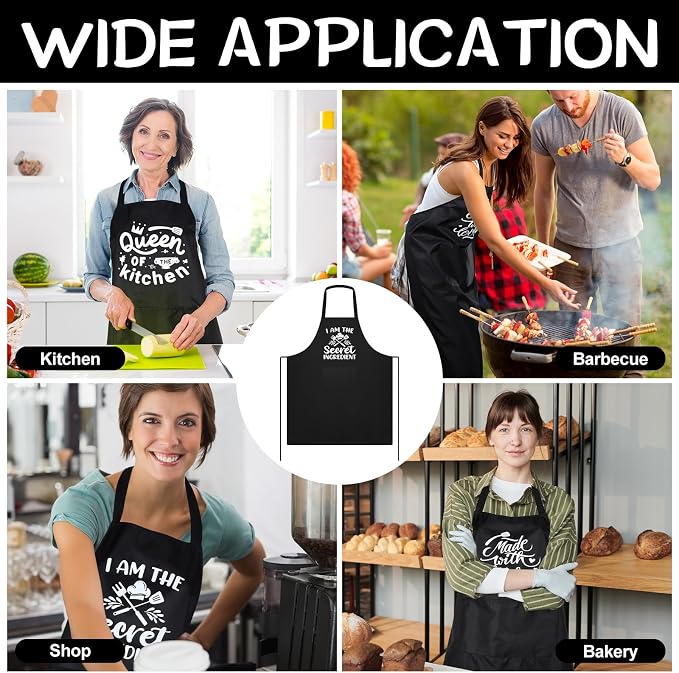 Jeyiour 3 Pack Funny Cooking Aprons Women Oil-proof Kitchen Aprons - Image 5