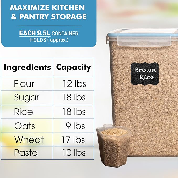 Shazo 2 PC Extra Large Bulk Food Storage Containers - Image 4