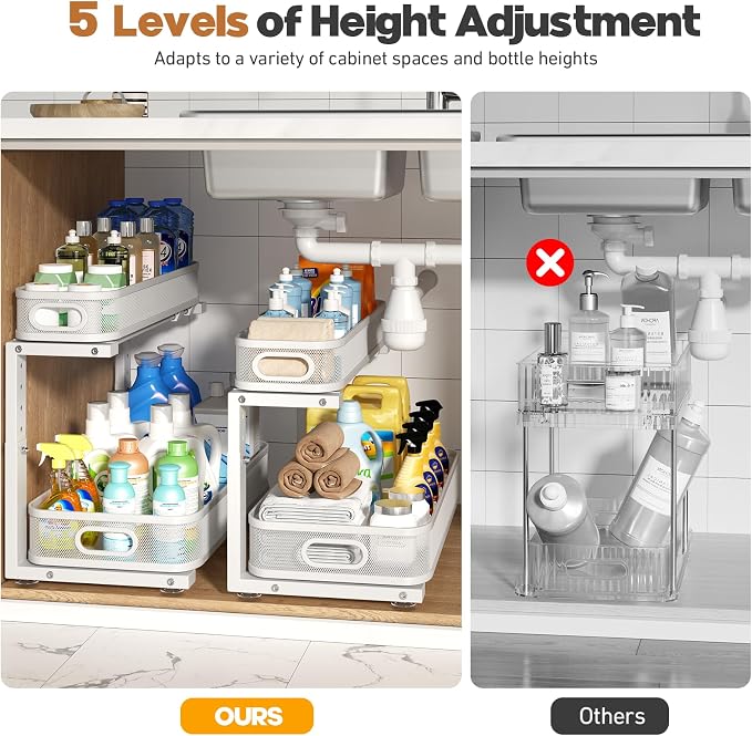 2 Pack 19.3IN-Depth Under Sink Organizer - Image 8