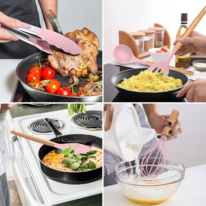E-far Kitchen Utensils Set of 12, Silicone Cooking Utensils - Image 5