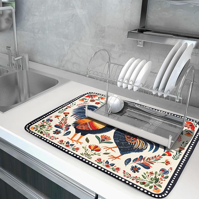 Rooster Poultry Dish Drying Mat - Image 5