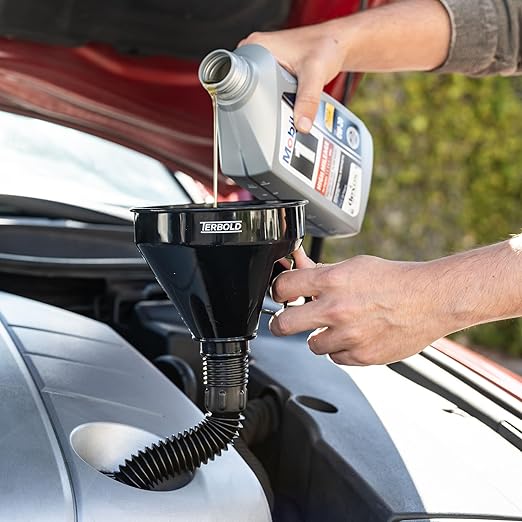 Automotive Flex Funnel with Hose & Mesh Filter – Wide Mouth Oil Funnel - Image 2