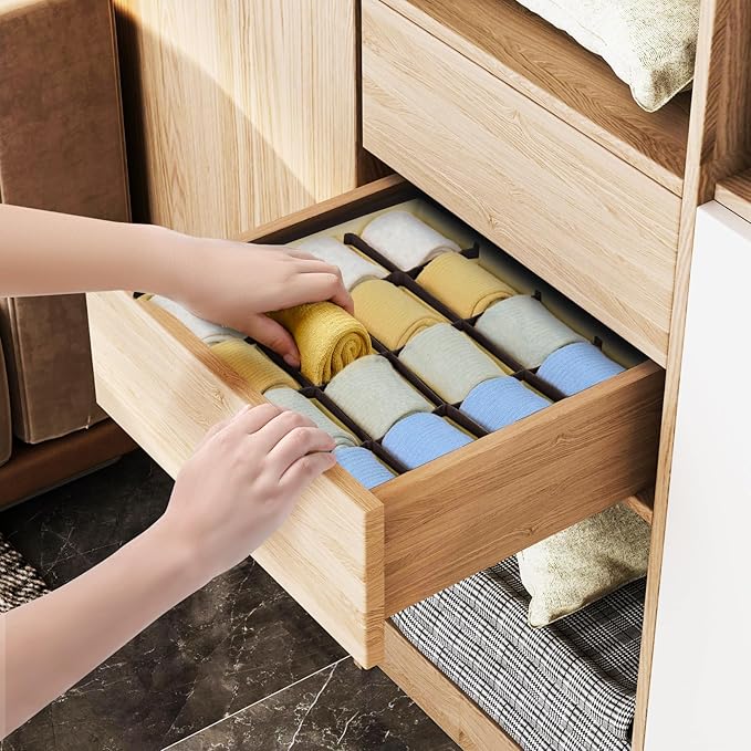 Joyoldelf Sock Drawer Organizer Divider Underwear Organizer 16-cell Fabric - Image 4