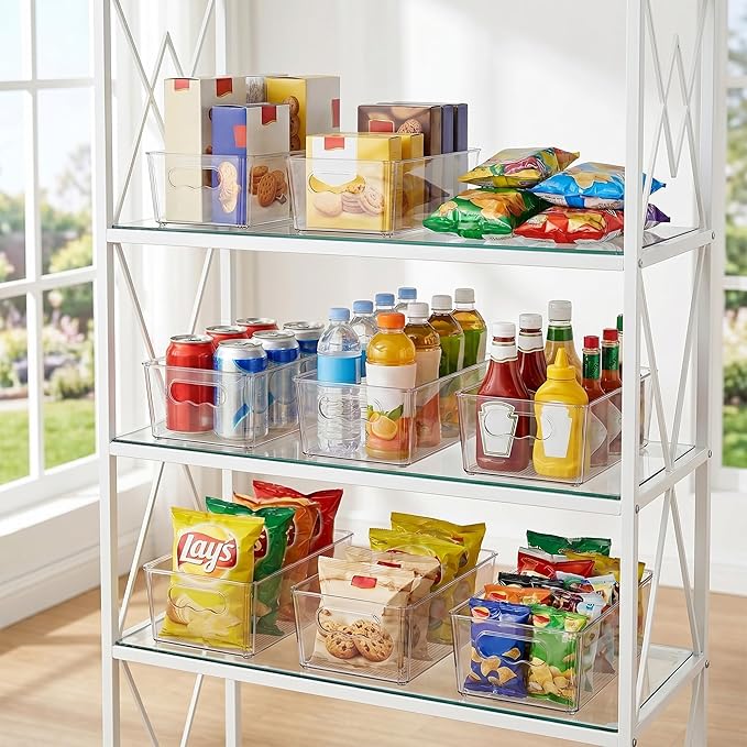 Vtopmart 4pcs Clear Organizers and Storage Bins, Plastic Storage Containers - Image 7