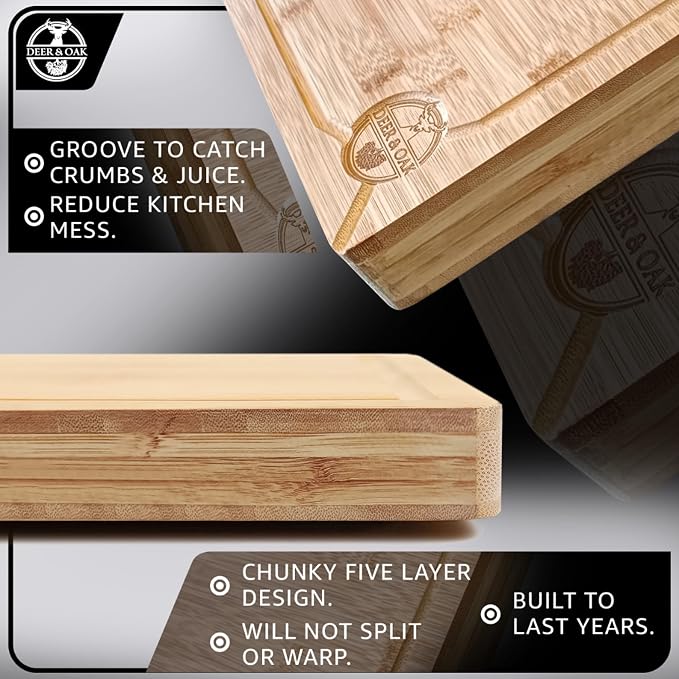 Deer & Oak Premium Solid Wood Cutting Board - Image 2