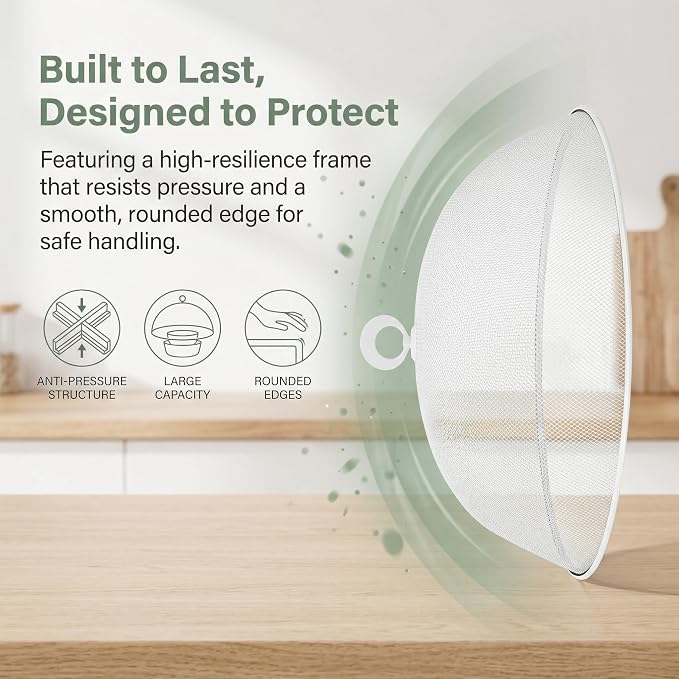 MAGICLULU 2-Pack Metal Mesh Food Covers, 11.8-Inch Net Dome Plate Fly Tents - Image 4