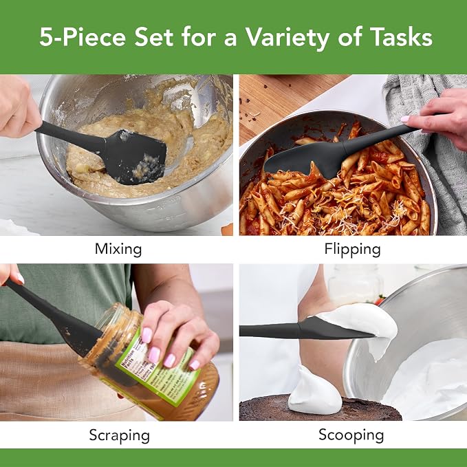 Tovolo Flex Core 5 Piece Silicone Spatula Set Heat Resistant All Silicone - Image 2