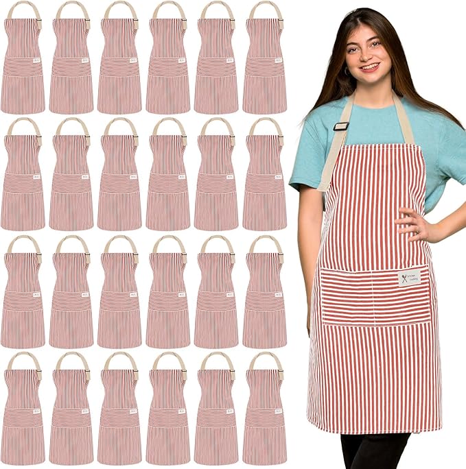 Janmercy 24 Pcs Aprons for Women Men by Janmercy