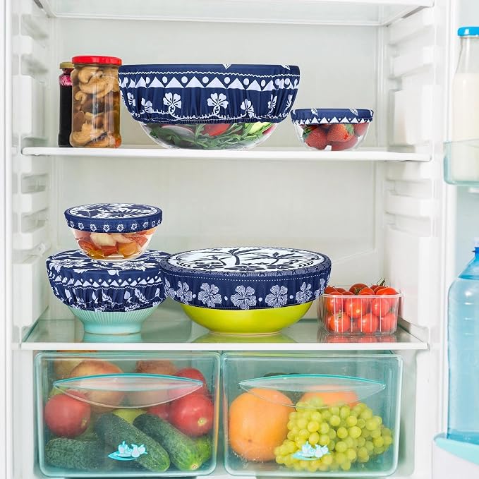 5 Pieces Bowl Covers Reusable, 5 Size Elastic Cloth Bowl Covers - Image 6