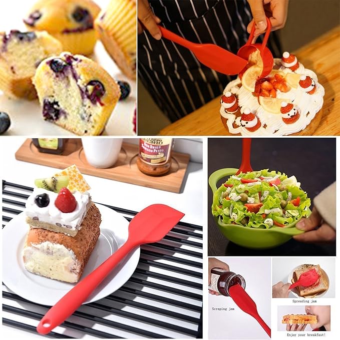 Silicone Spatulas, 11 inch Rubber Spatula Heat Resistant Seamless One Piece - Image 3
