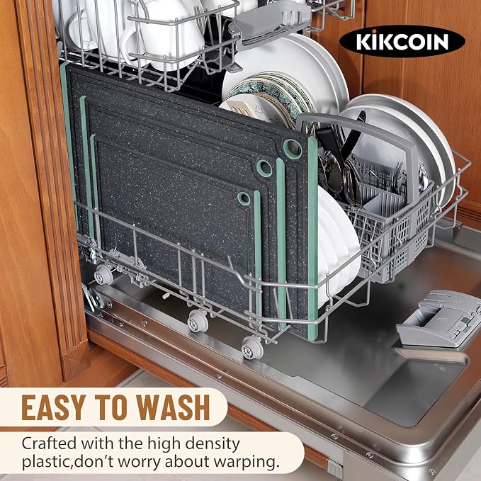 Plastic Cutting Boards for Kitchen, 3-Piece Large Cutting Board Set Dishwasher - Image 6