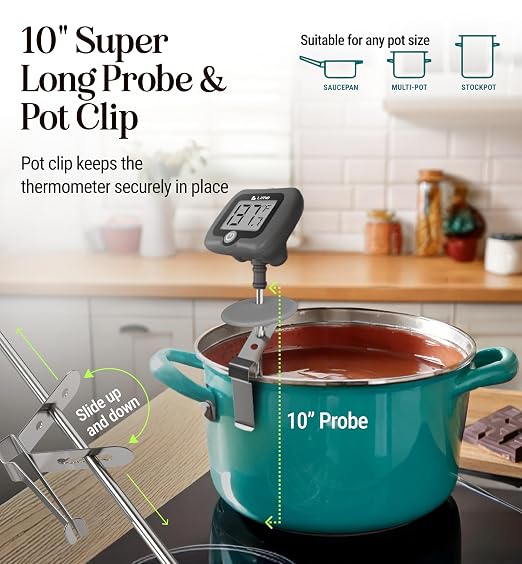 Digital Candy Thermometer with Pot Clip, Instant Read Kitchen Thermometer - Image 4