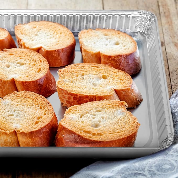 PLASTICPRO Aluminum Pans 20 Pack Disposable Cookie Sheets 13 x 17 Baking Pans - Image 5