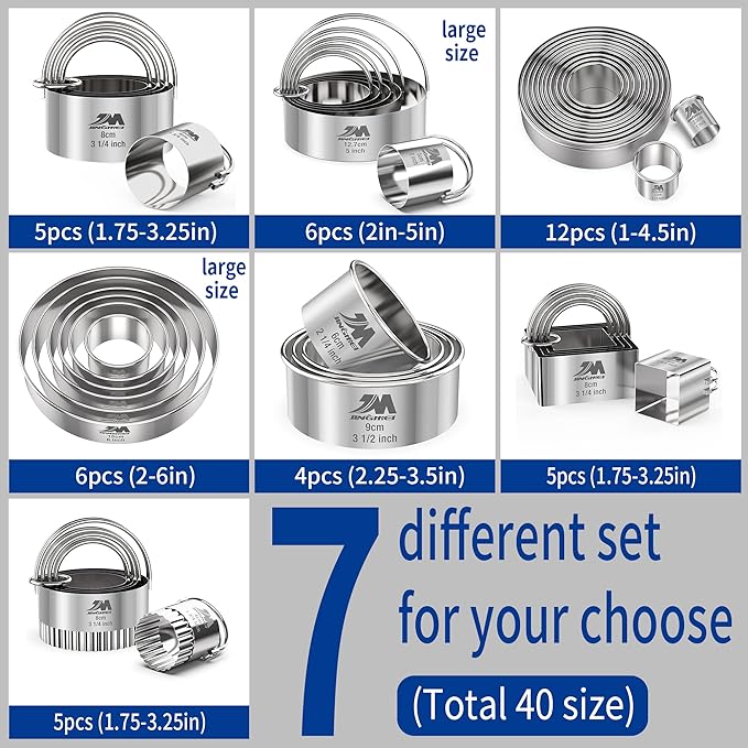 M JNGMEI 6 Pieces Stainless Steel Cookie Cutter Set 2'' - Image 2