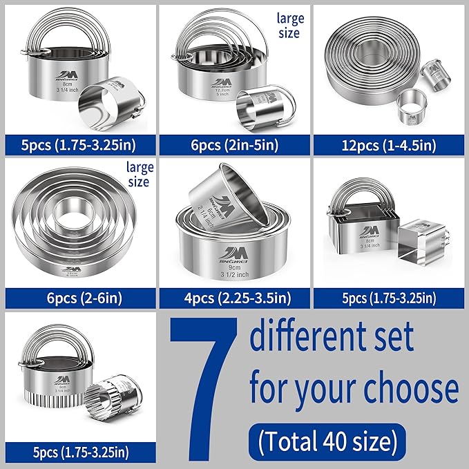 M JNGMEI 4 Pieces Stainless Steel Cookie Cutter Set Biscuit Cutter 2.25inch - Image 5