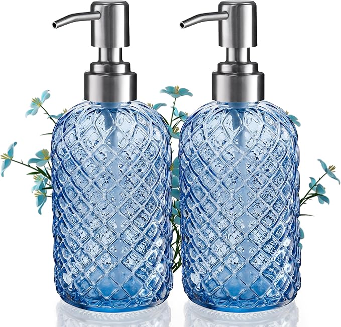 14 Oz Refillable Glass Soap Dispenser by Kaishun