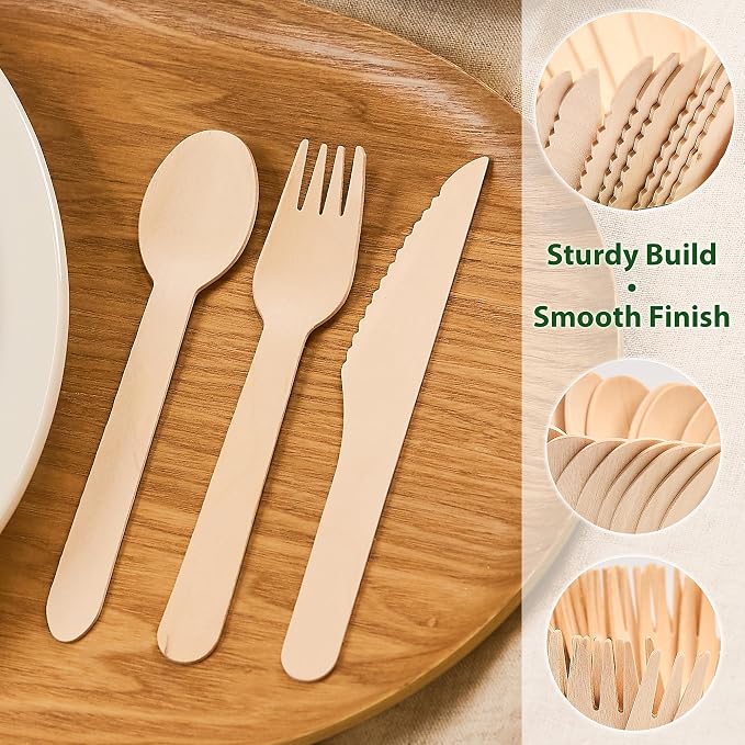 Wooden Spoons 1000 Pieces Bulk Pack | Heavy-Duty Birch Wood Disposable Spoons | - Image 3